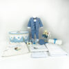 Set Botez "Aripile Ingerasului", format din Trusou Complet, Lumanare si Tinuta Eleganta, model Ingeras, 17 piese, pentru Baieti, culoare Bleumarin, marca LoreBebe ®