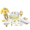 Set Botez "Raul Teodor", format din Trusou Complet, Lumanare si Tinuta Eleganta, model Winnie The Pooh, 24 piese, pentru Baieti, culoare Galben, marca LoreBebe ®