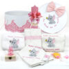 Set Botez "Elefantica", format din Trusou Complet si Lumanare, model Elefant, 10 piese, pentru Fete, culoare Roz , marca LoreBebe ®