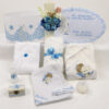 Set Botez "Aripile Ingerasului", format din Trusou Complet si Lumanare, model Ingeras, 10 piese, pentru Baieti, culoare Bleumarin, marca LoreBebe ®
