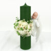 Lumanare Botez din Ceara, model "Inger Pazitor", culoare Verde, marca LoreBebe ®