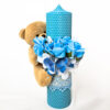 Lumanare Botez din Ceara, model "Ursulet Dragalas", culoare Bleumarin, marca LoreBebe ®