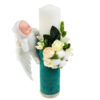 Lumanare Botez din Parafina, model "Ingeras de Smarald", culoare Verde, marca LoreBebe ®
