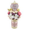 Lumanare Botez din Ceara, model "Eva si Accente Florale", culoare Somon, marca LoreBebe ®