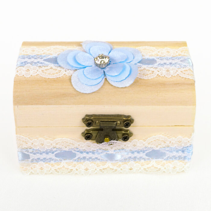 Cutie Prima Suvita din Lemn, model "Miniaturi Florale", culoare Bleumarin, marca LoreBebe ® - imagine 1