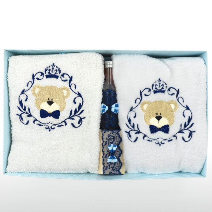 Trusou Botez "Ursuletul cu Stil", model Ursulet, 9 piese, pentru Baieti, culoare Bleumarin, marca LoreBebe ® - imagine 1