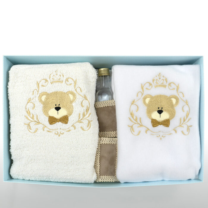 Trusou Botez "Ursuletul Elegant", model Ursulet, 9 piese, pentru Baieti, culoare Bleumarin, marca LoreBebe ® - imagine 1