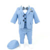 Costum Botez "David", cu Chipiu si Papion, 6 piese, pentru Baieti, culoare Bleumarin, marca LoreBebe ®