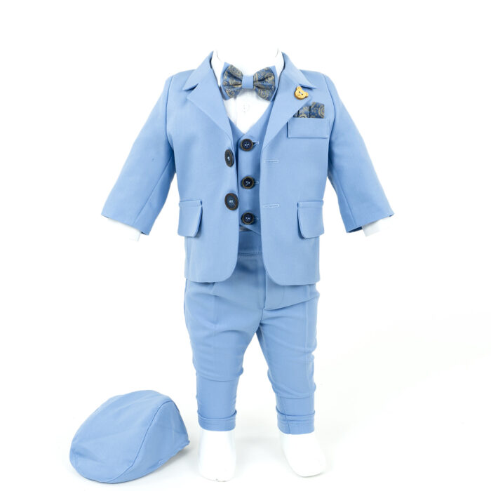 Costum Botez "David", cu Chipiu si Papion, 6 piese, pentru Baieti, culoare Bleumarin, marca LoreBebe ® - imagine 1