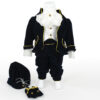 Costum Botez "Harry", cu Chipiu si Papion, 6 piese, pentru Baieti, culoare Negru, marca LoreBebe ®