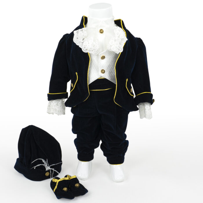 Costum Botez "Harry", cu Chipiu si Papion, 6 piese, pentru Baieti, culoare Negru, marca LoreBebe ® - imagine 1