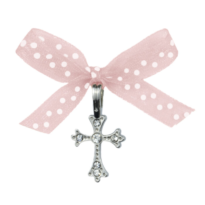 Cruciulita Botez, model "Buline Indraznete", pentru Fete, culoare Roz , marca LoreBebe ® - imagine 1