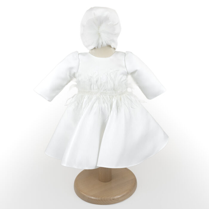 Rochita Botez "Aria", cu Bentita, 2 piese, pentru Fete, culoare Alb, marca LoreBebe ® - imagine 1