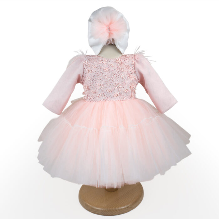 Rochita Botez "Freya", cu Bentita, 2 piese, pentru Fete, culoare Roz , marca LoreBebe ® - imagine 1