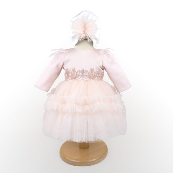 Rochita Botez "Isolde", cu Bentita, 2 piese, pentru Fete, culoare Roz , marca LoreBebe ® - imagine 1