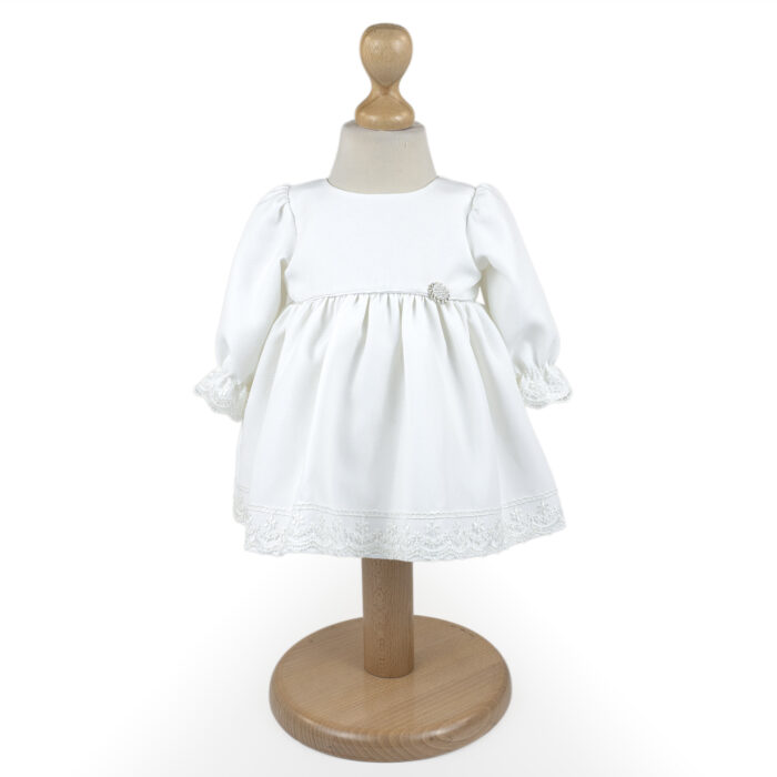 Rochita Botez "Kaida", cu Bentita, 2 piese, pentru Fete, culoare Alb, marca LoreBebe ® - imagine 1