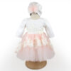 Rochita Botez "Keira", cu Bentita, 2 piese, pentru Fete, culoare Roz , marca LoreBebe ®