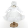 Rochita Botez "Liriel", cu Bentita, 2 piese, pentru Fete, culoare Alb, marca LoreBebe ®