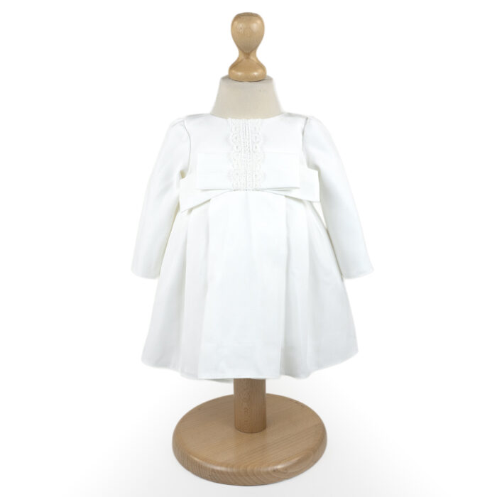 Rochita Botez "Thalia", cu Bentita, 2 piese, pentru Fete, culoare Alb, marca LoreBebe ® - imagine 1