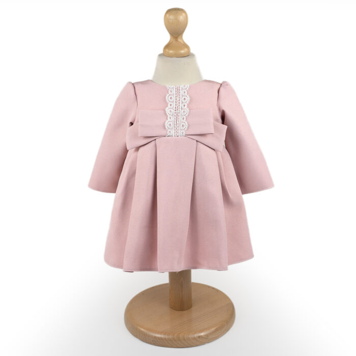 Rochita Botez "Yara", cu Bentita, 2 piese, pentru Fete, culoare Roz , marca LoreBebe ® - imagine 1