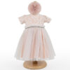 Rochita Botez "Fabiola", cu Bentita, 2 piese, pentru Fete, culoare Crem, marca LoreBebe ®