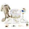 Set Botez "Andrei Marin", format din Trusou Complet, Lumanare si Tinuta Eleganta, model Ingeras, 17 piese, pentru Baieti, culoare Crem, marca LoreBebe ®
