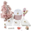 Set Botez "Mara", format din Trusou Complet, Lumanare si Tinuta Eleganta, model Ingeras, 13 piese, pentru Fete, culoare Roz , marca LoreBebe ®