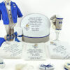 Set Botez "Milan Kylian", format din Trusou Complet, Lumanare si Tinuta Eleganta, model Ingeras, 17 piese, pentru Baieti, culoare Albastru, marca LoreBebe ® - imagine 2