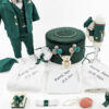 Set Botez "Patrick Ilyas", format din Trusou Complet, Lumanare si Tinuta Eleganta, model Ursulet, 17 piese, pentru Baieti, culoare Verde, marca LoreBebe ® - imagine 2