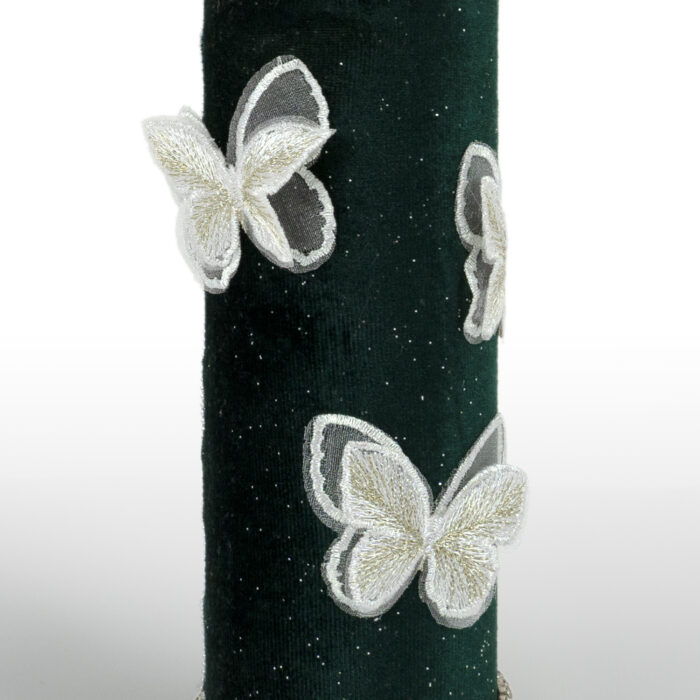 Lumanare Botez din Parafina, model "Aripi pe Catifea", culoare Verde, marca LoreBebe ® - imagine 2
