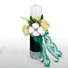 Lumanare Botez din Parafina, model "Flori cu Sclipici", culoare Verde, marca LoreBebe ® - imagine 2
