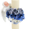 Lumanare Botez din Ceara, model "Atingeri Angelice", culoare Albastru, marca LoreBebe ® - imagine 2
