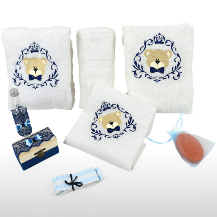 Trusou Botez "Ursuletul cu Stil", model Ursulet, 9 piese, pentru Baieti, culoare Bleumarin, marca LoreBebe ® - imagine 2