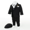 Costum Botez "Daniele", cu Chipiu si Papion, 6 piese, pentru Baieti, culoare Negru, marca LoreBebe ® - imagine 2