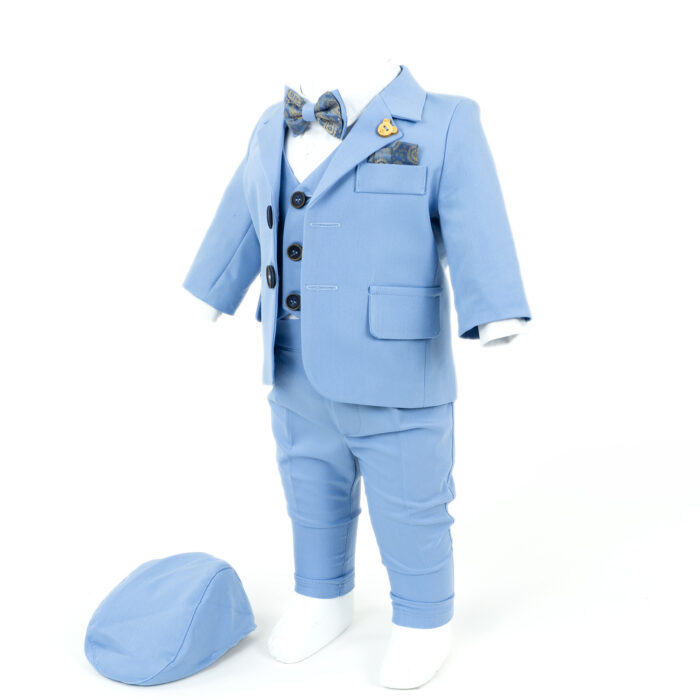 Costum Botez "David", cu Chipiu si Papion, 6 piese, pentru Baieti, culoare Bleumarin, marca LoreBebe ® - imagine 2