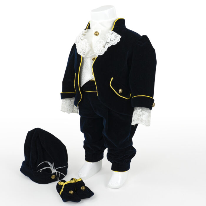 Costum Botez "Harry", cu Chipiu si Papion, 6 piese, pentru Baieti, culoare Negru, marca LoreBebe ® - imagine 2