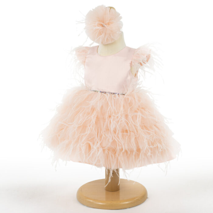 Rochita Botez "Alexia", cu Bentita, 2 piese, pentru Fete, culoare Roz , marca LoreBebe ® - imagine 2