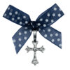 Cruciulita Botez, model "Fundite cu Buline Vesele", pentru Baieti, culoare Albastru, marca LoreBebe ® - imagine 2