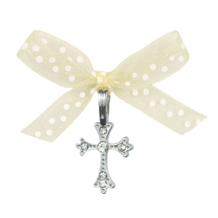 Cruciulita Botez, model "Fundite Punctate", pentru Baieti, Fete, culoare Crem, marca LoreBebe ® - imagine 2