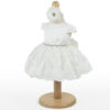 Rochita Botez "Anastasia", cu Bentita, 2 piese, pentru Fete, culoare Alb, marca LoreBebe ® - imagine 2