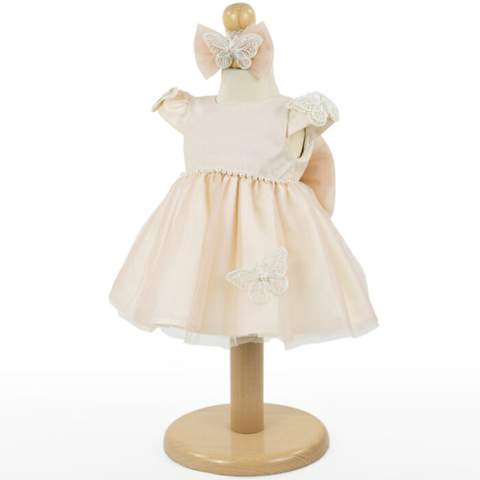 Rochita Botez "Angelica", cu Bentita, 2 piese, pentru Fete, culoare Roz , marca LoreBebe ® - imagine 2