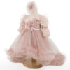Rochita Botez "Nicole", cu Bentita, 2 piese, pentru Fete, culoare Roz , marca LoreBebe ® - imagine 2