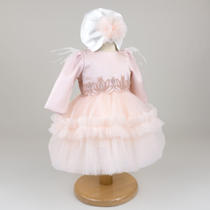 Rochita Botez "Isolde", cu Bentita, 2 piese, pentru Fete, culoare Roz , marca LoreBebe ® - imagine 2