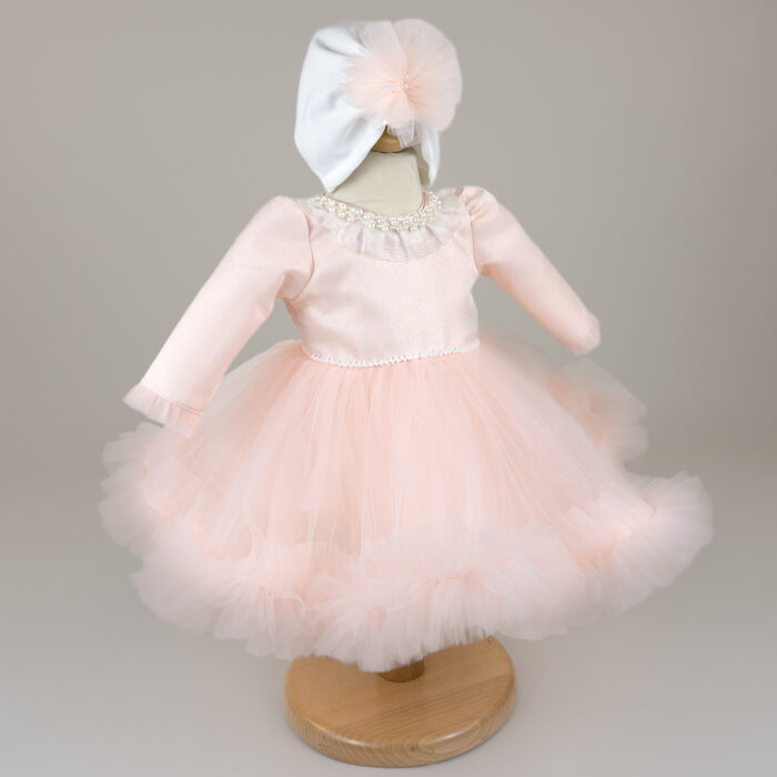 Rochita Botez "Lilith", cu Bentita, 2 piese, pentru Fete, culoare Roz , marca LoreBebe ® - imagine 2