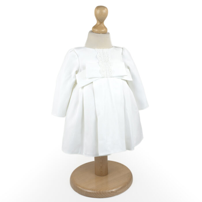 Rochita Botez "Thalia", cu Bentita, 2 piese, pentru Fete, culoare Alb, marca LoreBebe ® - imagine 2