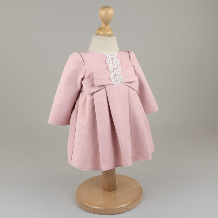 Rochita Botez "Yara", cu Bentita, 2 piese, pentru Fete, culoare Roz , marca LoreBebe ® - imagine 2