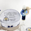 Set Botez "Andreas Mihai", format din Trusou Complet, Lumanare si Tinuta Eleganta, model Ursulet, 17 piese, pentru Baieti, culoare Albastru, marca LoreBebe ® - imagine 2