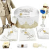 Set Botez "Andrei Marin", format din Trusou Complet, Lumanare si Tinuta Eleganta, model Ingeras, 17 piese, pentru Baieti, culoare Crem, marca LoreBebe ® - imagine 2