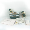 Set Botez "Gradina Fericirii", format din Trusou Complet, Lumanare si Tinuta Eleganta, model Ursulet, 16 piese, pentru Baieti, culoare Verde, marca LoreBebe ® - imagine 2