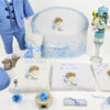 Set Botez "Ingerasul", format din Trusou Complet, Lumanare si Tinuta Eleganta, model Ingeras, 17 piese, pentru Baieti, culoare Bleumarin, marca LoreBebe ® - imagine 2